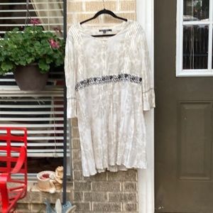 Gudrun Sjoden L black and cream dress with pearl button.